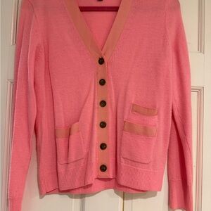 J. Crew Pink Women's Cardigan with Button Front